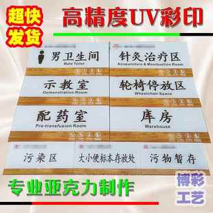 定制压克力板材办公室门牌UV打印PVC印刷喷绘彩印网版印刷科室牌