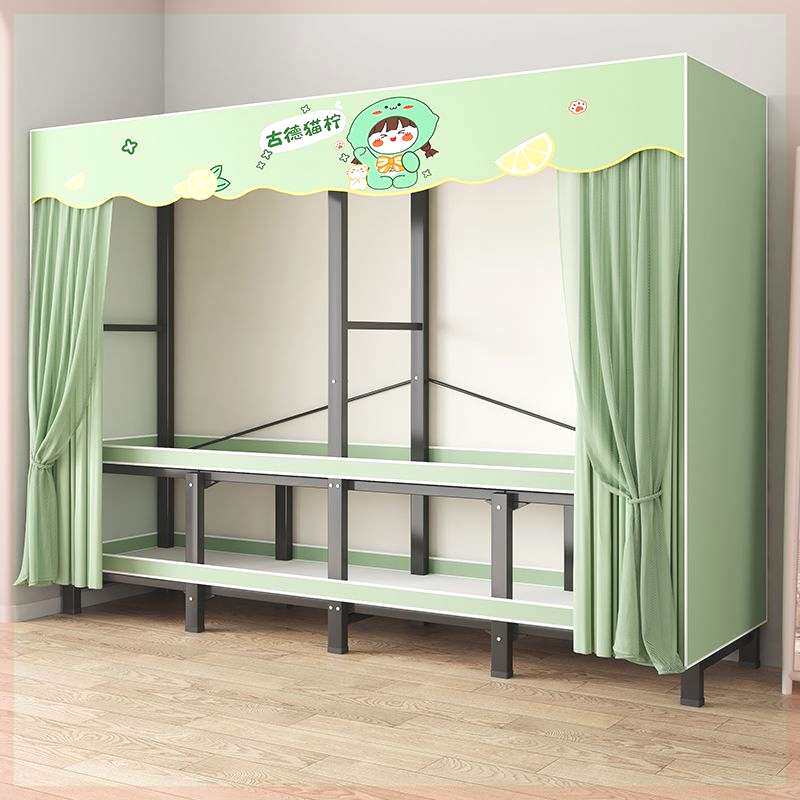 折叠衣柜出租房结实耐用布衣柜家用卧室免安装全钢架加厚简易衣柜