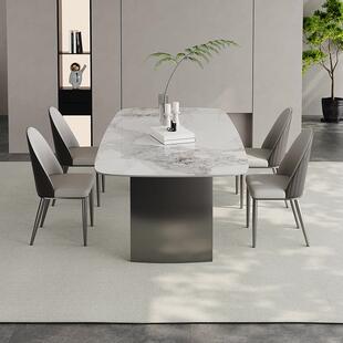 极简光岩JT4139亮板设计师桌餐长方形小家用轻奢不锈钢简约现 意式