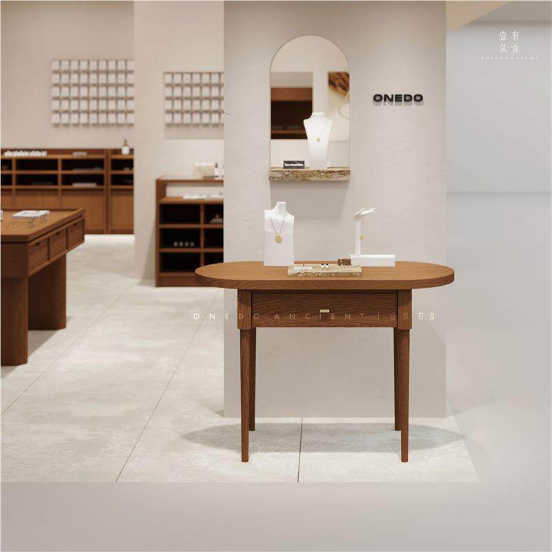 饰品流水台展示桌复古中岛陈列展桌装饰台网红拍照储物柜摆件桌台