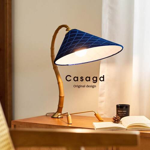 CASAGD·原创设计复古竹节台灯桌面氛围艺术装饰卧室床头氛围摆件