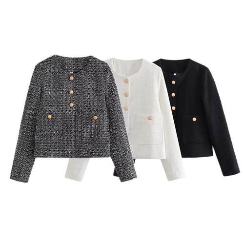 Women's single long sleeved textured short winded
