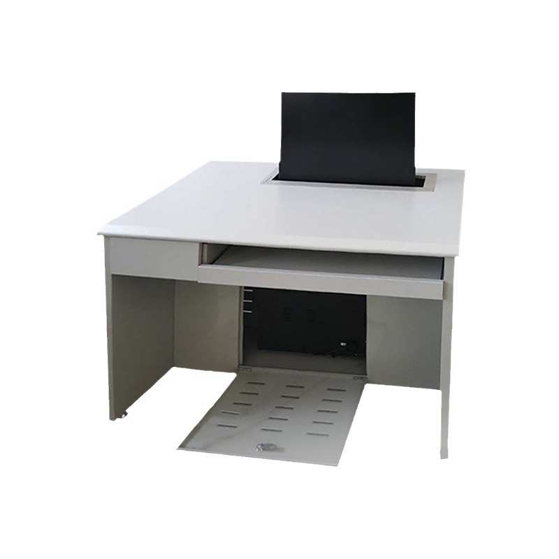 电教电脑桌学生学生隐藏电脑桌机房培训嵌入式桌翻转室桌桌翻转半