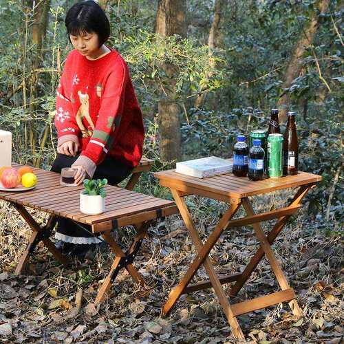 A8L小折叠方桌子正方形折叠桌餐桌楠竹实木吃饭桌简易家用阳台折