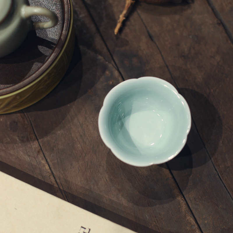 花彩窗外釉杯茶具杯西厢记手绘品茗下杯景德镇杯单茶杯主人个人