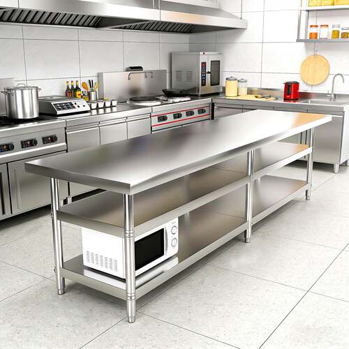 不锈钢工作台桌子操作台商用厨房专用置物架切菜饭店快餐店备菜台