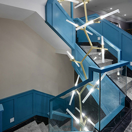 别墅楼梯大吊灯，复式楼酒店设计师款个性，创意长条拼接艺术北欧灯具