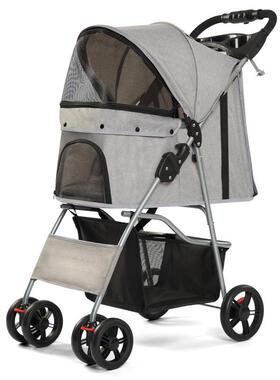 销咪轻便折叠宠物推车外易安装遛狗狗热推车户小型PC108犬猫宠物