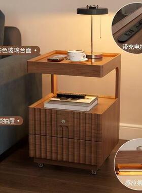 实木多功能床头卧室带锁储款小床头型柜klh-002边几型简约中式物