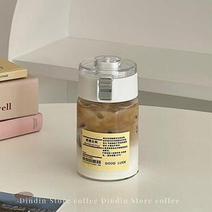 简约小玻璃杯水杯女生高颜值夏季透明小巧便携外带泡茶杯子耐高温