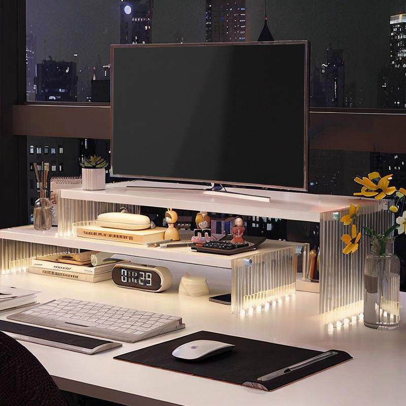 电脑增高架亚克力显示器双层支架办公室桌面收纳架笔记本置物架子