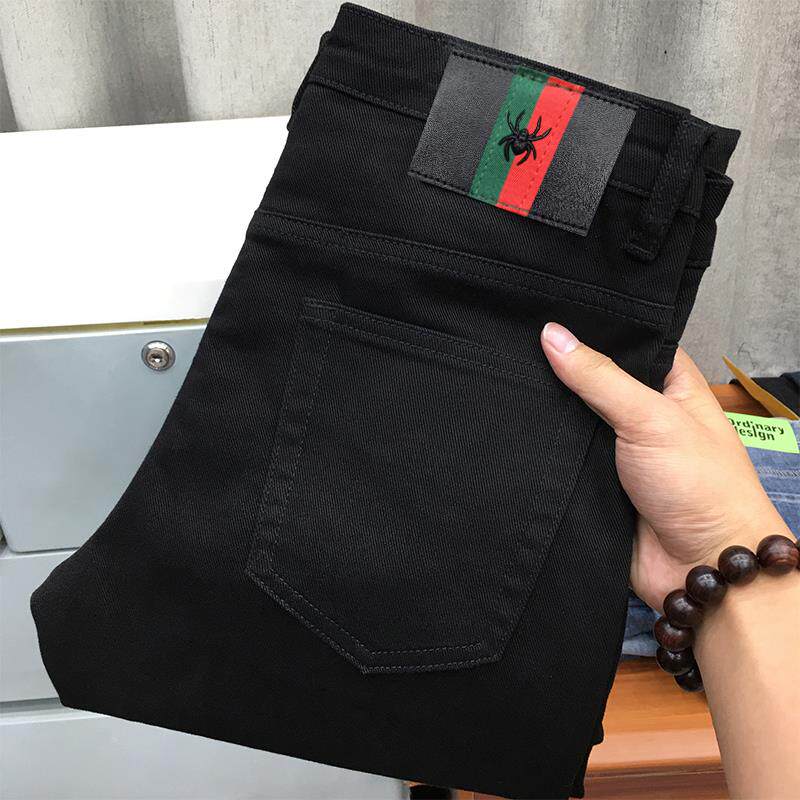 黑色牛仔裤男秋冬款潮流韩版百搭弹力修身小脚休闲 牛仔长裤动力