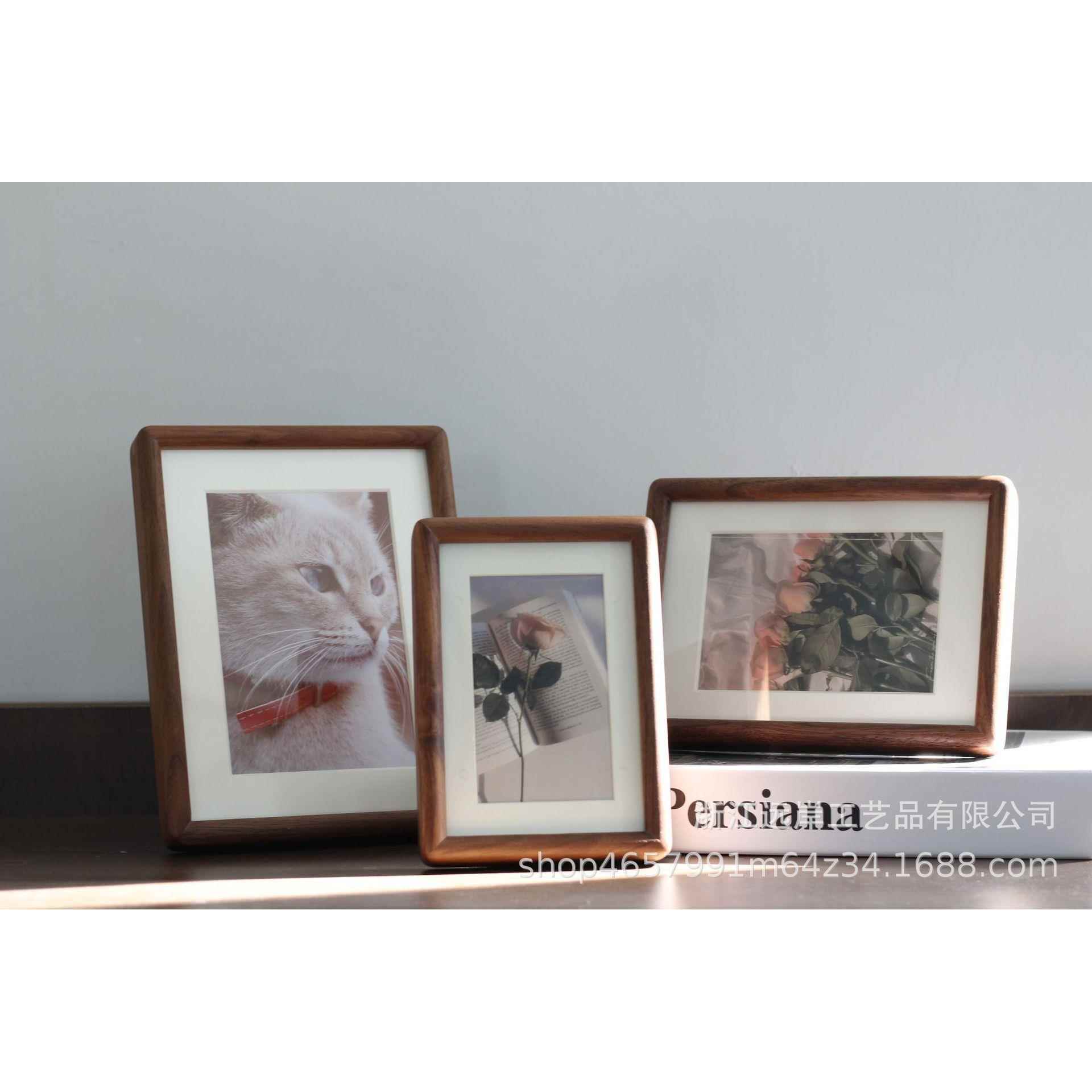 黑胡桃木榫卯实木相框摆台美高级感现代简约8寸洗照片相框10