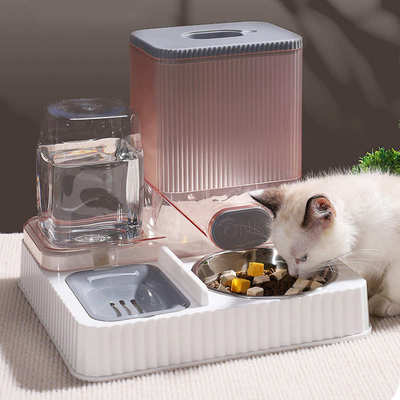 宠物自动猫喂食器狗狗喝水碗盆猫咪饮水机碗跨境大容量一体新款食