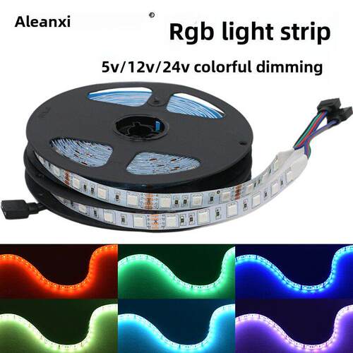 led灯带12V5050七彩变色客厅吊顶12V汽车氛围闪光智能遥控rgb灯条