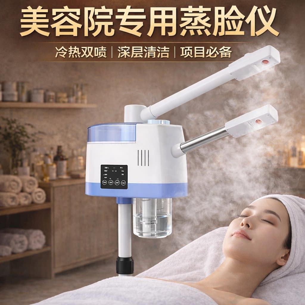 双管冷热喷蒸脸仪器美容喷雾机美容院专用热喷保湿蒸脸器冷热双喷