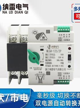 双电源自动切换开关太阳能光伏发电逆变器不断电切换2P100A80A63A