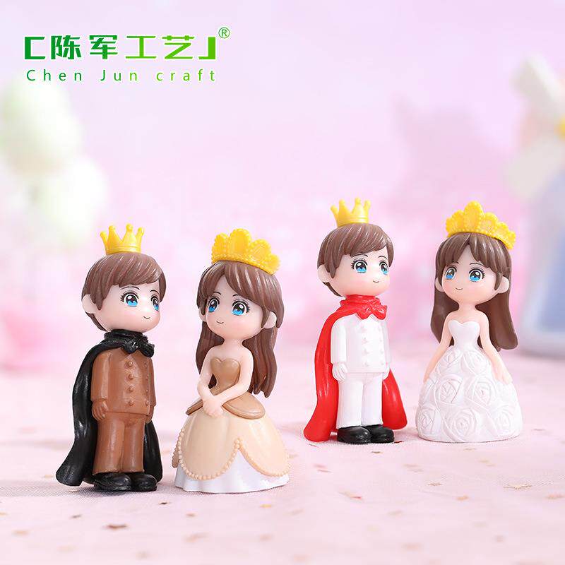 新款王子公主情侣 微景观塑料园艺摆件DIY 少女心蛋糕装饰工艺品