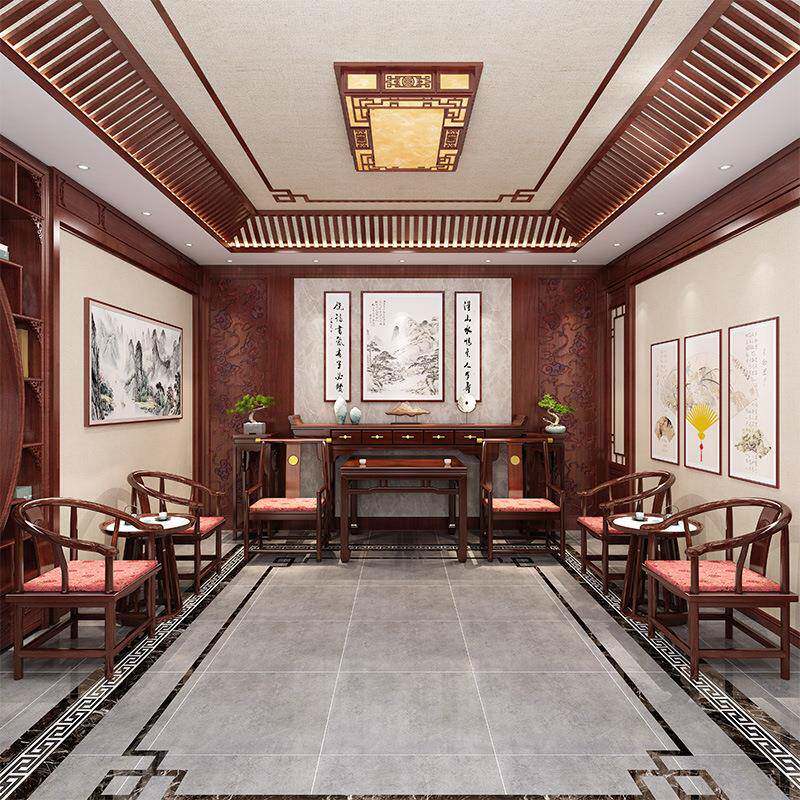 新中GKM式实木供六桌中堂件农村条案凳台财神桌全套实木八仙桌条