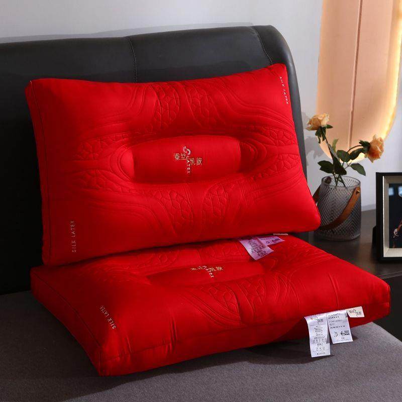 蚕丝纤维枕头乳胶枕芯48*74新款一对家用护颈椎助睡眠枕头芯