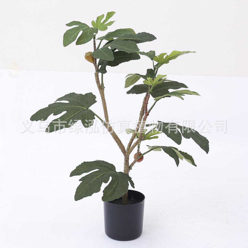 仿真无花果树盆栽仿真树人造植物仿真绿植室内假绿植商场装饰摆件