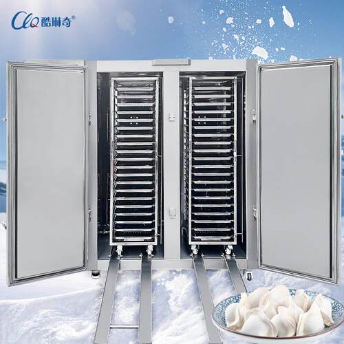 厂家双开门冷冻柜40盘推车速冻机零下45度汤圆饺子低温速冻柜出售
