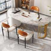 轻奢岩板茶桌椅组合家用高端办公室设计师功夫现代简约阳台茶台桌