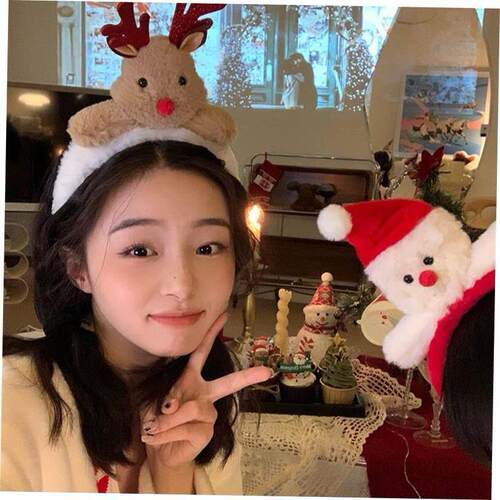 Christmas Elk Hairband Women's Antlers Gingerbread Man H