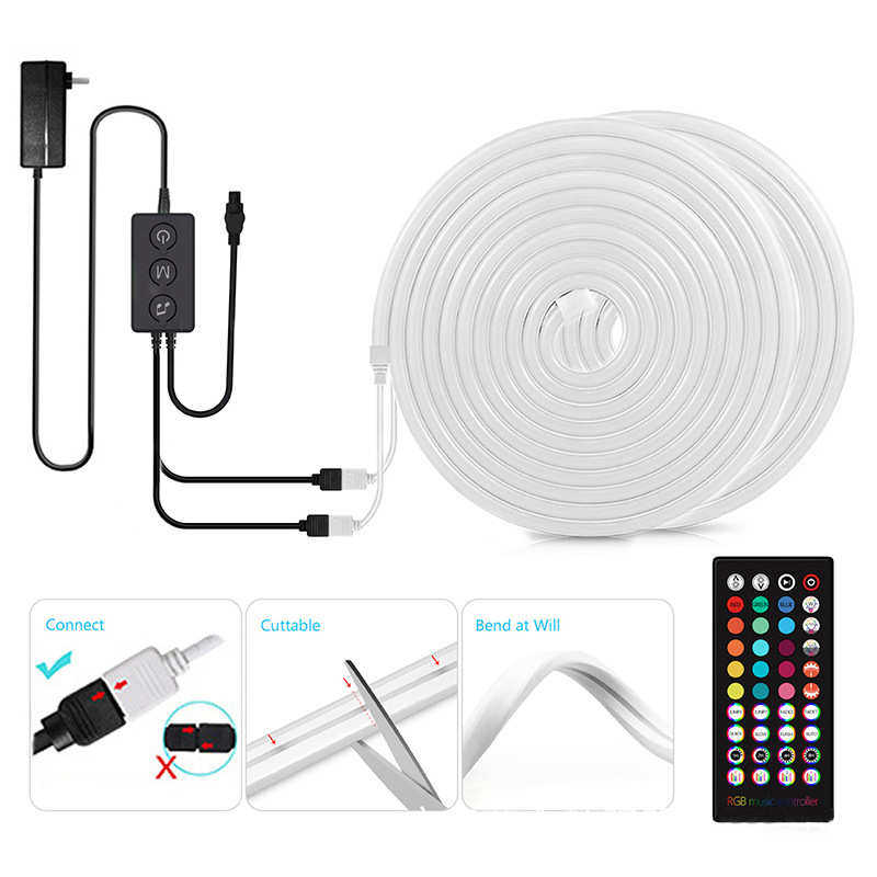 硅胶RGB软装饰带灯条七彩音乐变色做字灯无线遥控led霓虹灯,家装灯饰光源,室内LED灯带,淘宝优惠券,粉丝福利购,淘宝优惠卷