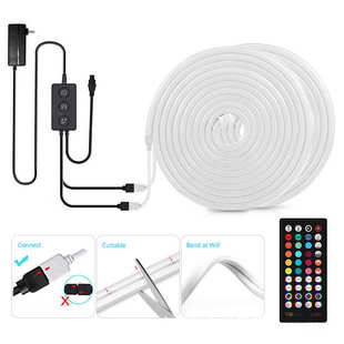 硅胶RGB软装 饰带灯条七彩音乐变色做字灯无线遥控led霓虹灯