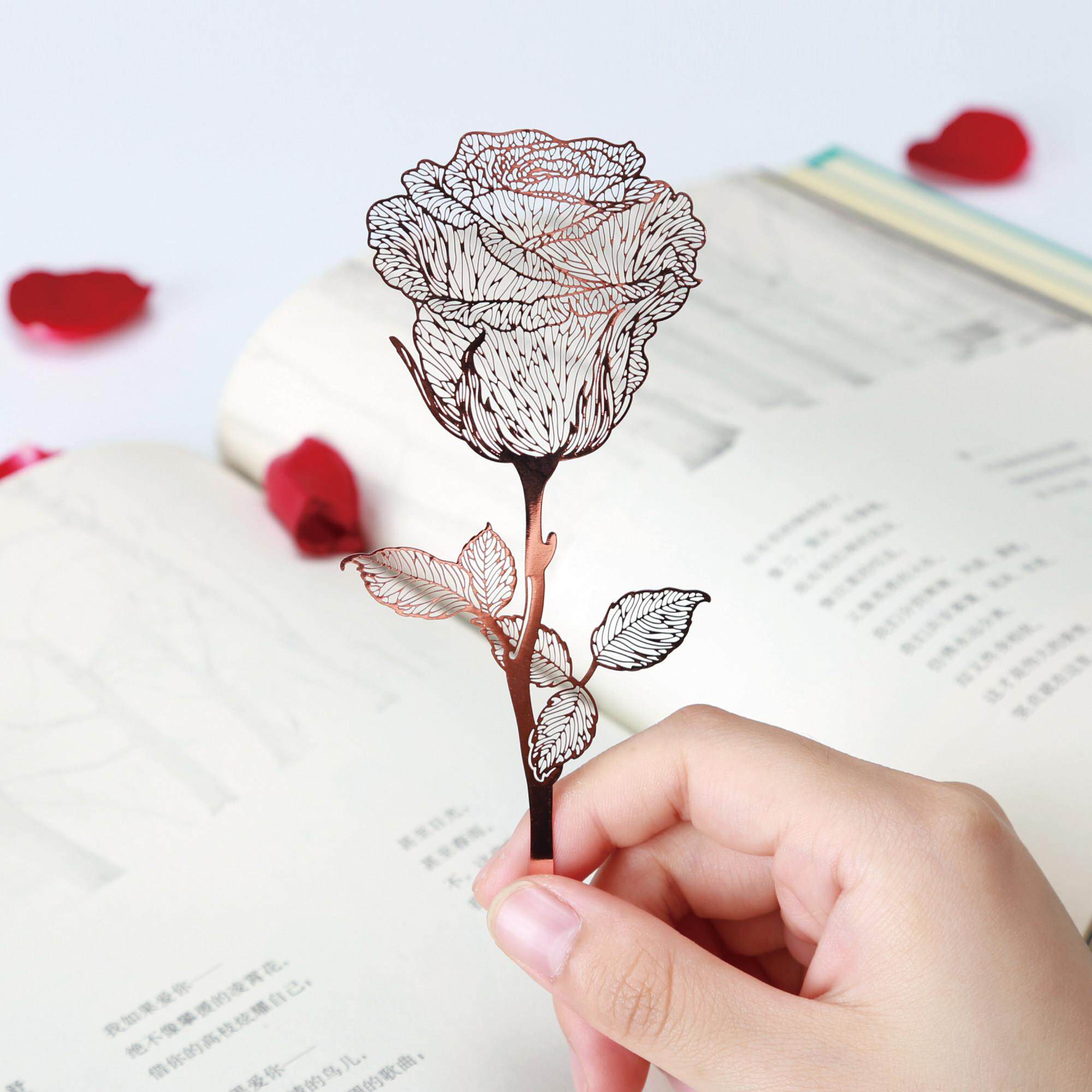 玫瑰 金属铜质植物花卉脉络精致艺术书签创意礼品