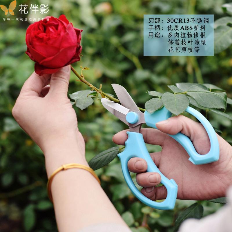 花伴影花艺剪刀圆头枝剪玫瑰花修剪花艺插花剪花艺师剪刀花店用品