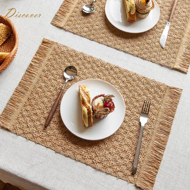 咖色手工编织纸餐垫自然褶皱纹理防滑杯垫碗垫茶几餐桌装饰垫,居家布艺,餐垫,淘宝优惠券,粉丝福利购,淘宝优惠卷