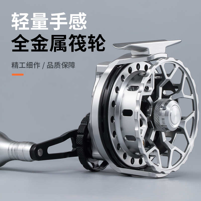 钓力德RC83海筏轮筏钓轮防海水带卸力全金属高速比桥伐轮一键复位