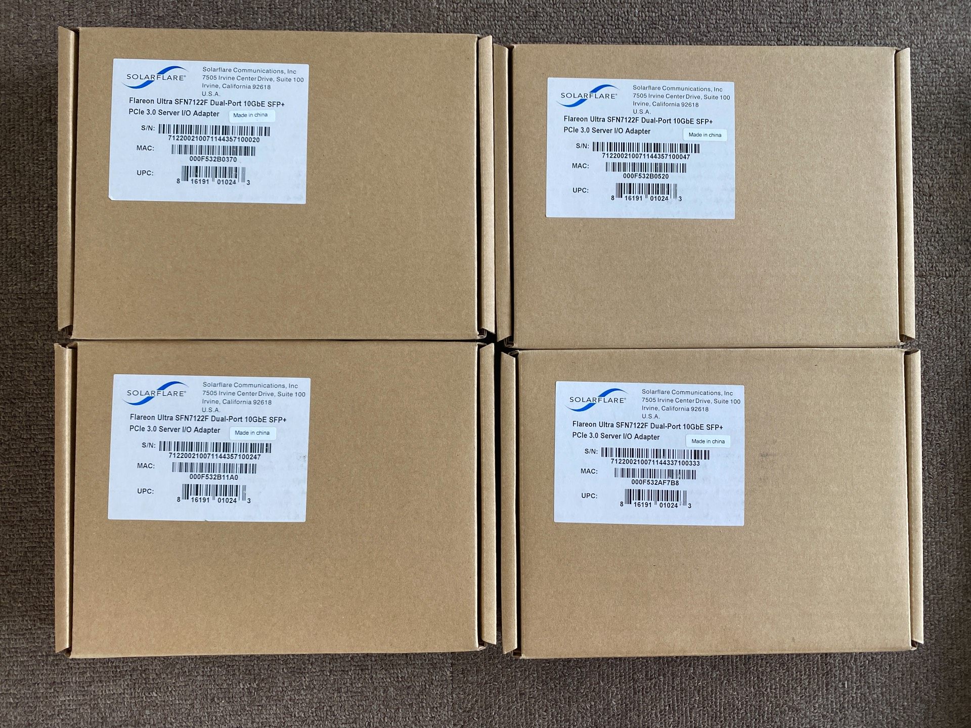 全新原装 Solarflare SFN7122F 10Gb