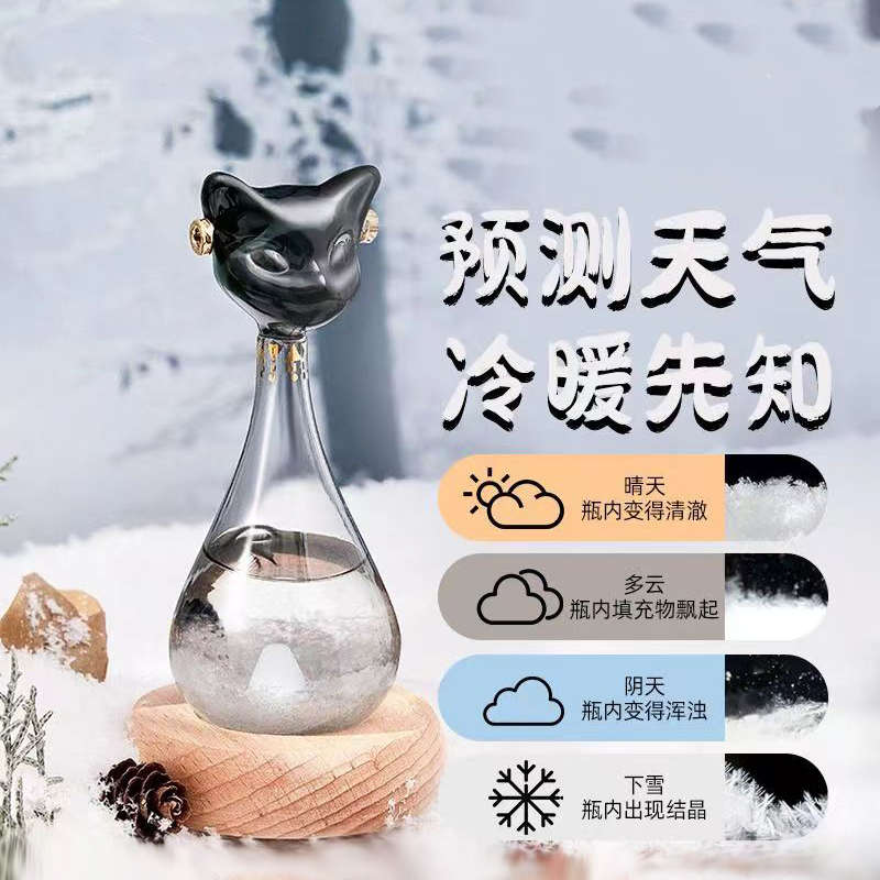 安德森猫风暴瓶天气预报瓶桌面摆件送朋友生日礼物
