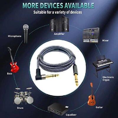 J1HE Guitar Stereo Amp Cable 6.35mm Instrument Cable Plugs