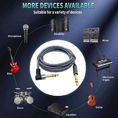 J1HE Guitar Stereo Amp Cable 6.35mm Instrument Cable Plugs