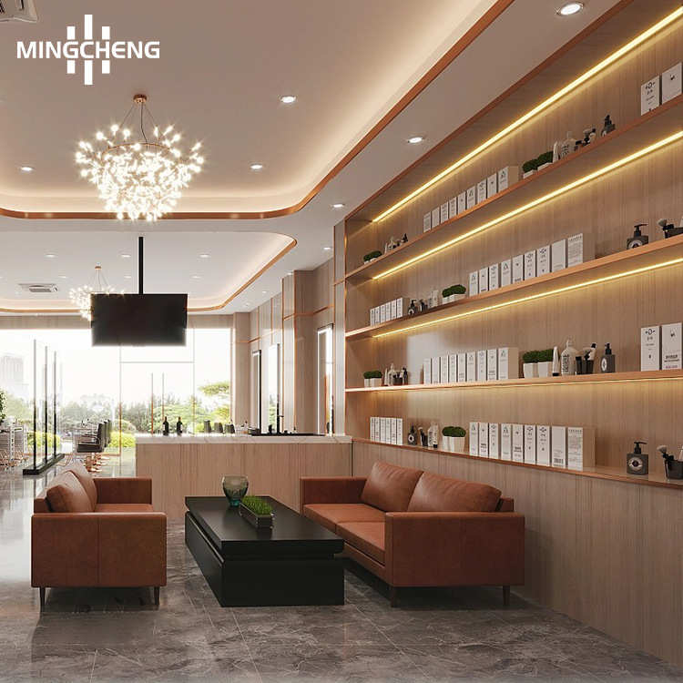 美容美发店烤漆展示柜设计理发店吹风机剪刀陈列柜发廊软膏中岛柜