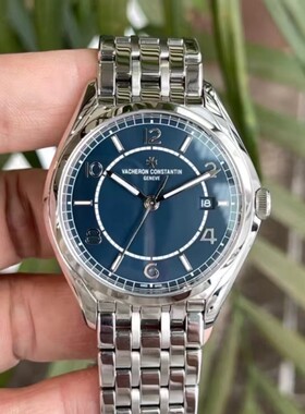 一口价98新40mm江诗丹顿伍陆之型蓝盘钢带4600E自动机械男表正品