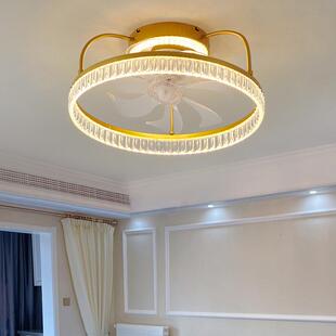 摇头风扇灯卧室吸顶电扇灯家用主卧房间书房灯带风扇一体新款灯具