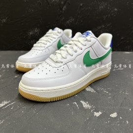 Nike/耐克Air Force 1女子AF1白绿小棕低休闲空军板鞋DD8959-110