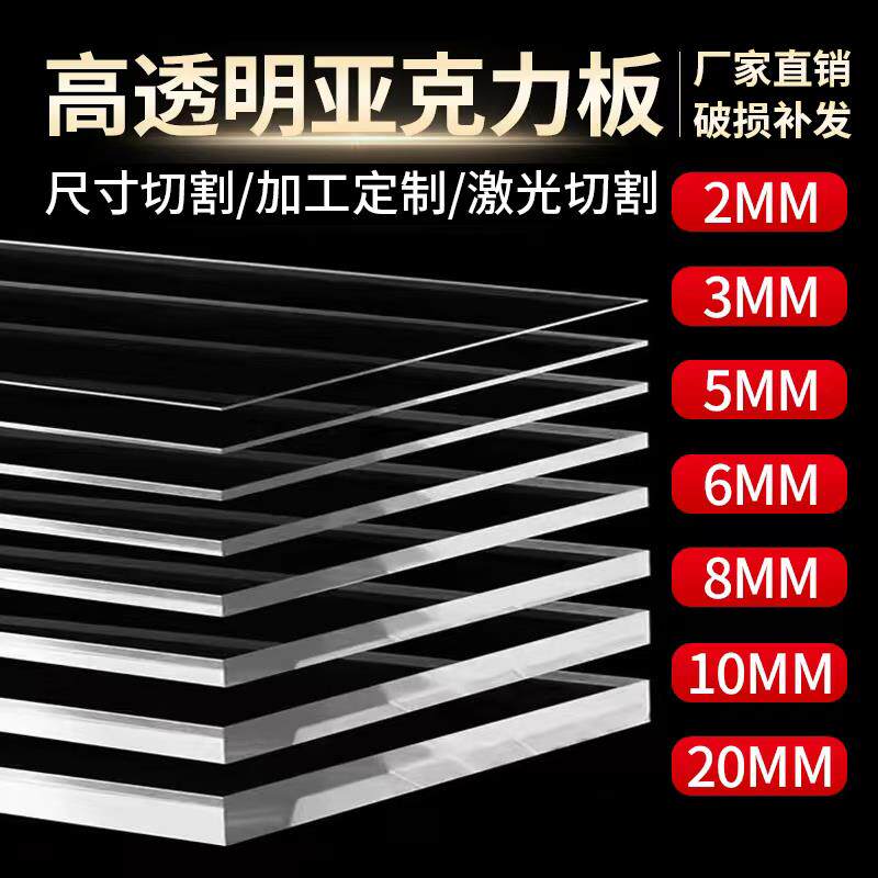 透明压克力板定制加工透明板PMMA有机玻璃厚板大尺寸黑白PC展示盒图片