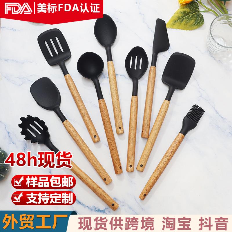 跨境硅胶锅铲汤勺不粘锅硅胶铲家用北欧食品级硅胶厨具