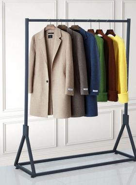 铁艺装店DRM展示架黑色衣衣架落地式单杠架落地子卖衣服服架中岛