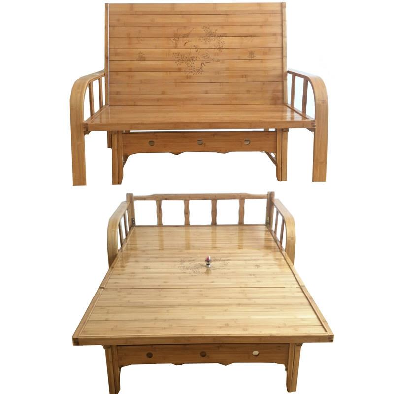 7T可折叠沙发床两用竹床老式午休床家用1.5米小户型阳台多功能躺