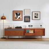 中 电型视落地法式 用古风樱桃木实木电柜2024新款 客厅家小户G117