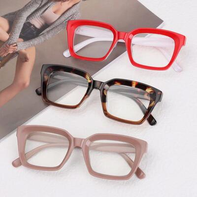 Fashion Square Reading Glasses for Men Women Large Frame Pre
