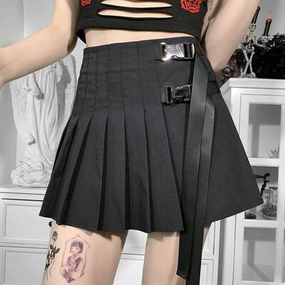 Punk Harajuku Mini Skirt Sexy Y2K Grunge Gothic Black Lace H