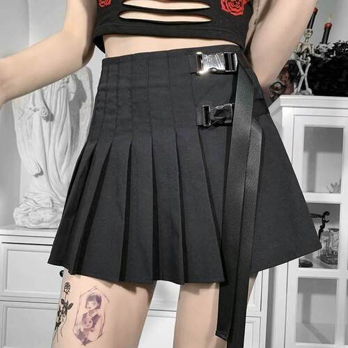 Punk Harajuku Mini Skirt Sexy Y2K Grunge Gothic Black Lace H
